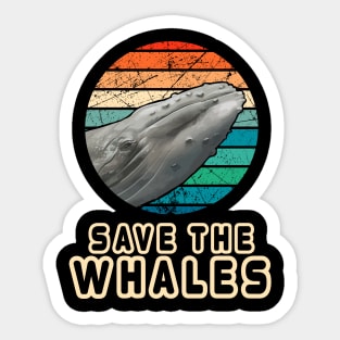 Vintage Retro Style Save The Whales Earth Day Gift Sticker